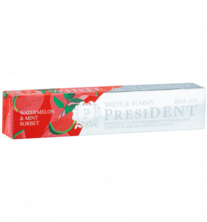 зубная паста PRESIDENT White & Yummy Арбузно-мятный сорбет 75г